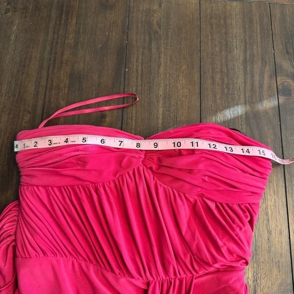 IEENA by Mac Duggal Hot Pink Strapless Ruched Mini Dress | Style 11565 | Size 6 - Picture 7 of 12